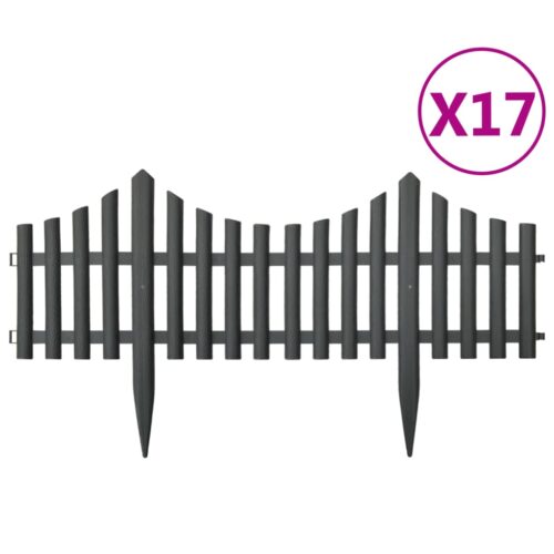 Lawn Edgings 17pcs Anthracite 10m PP - Image 2