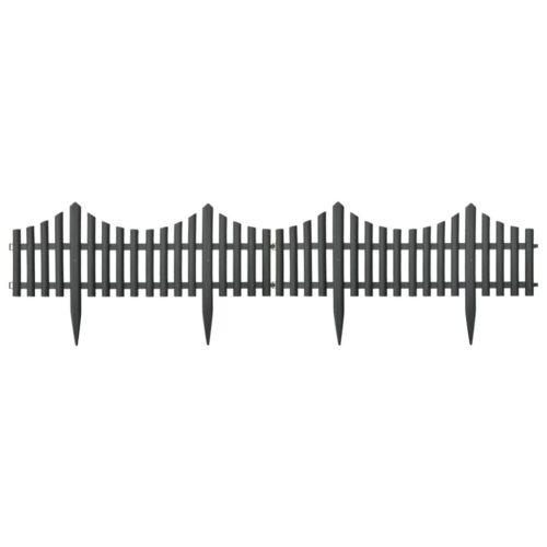 Lawn Edgings 17pcs Anthracite 10m PP - Image 4