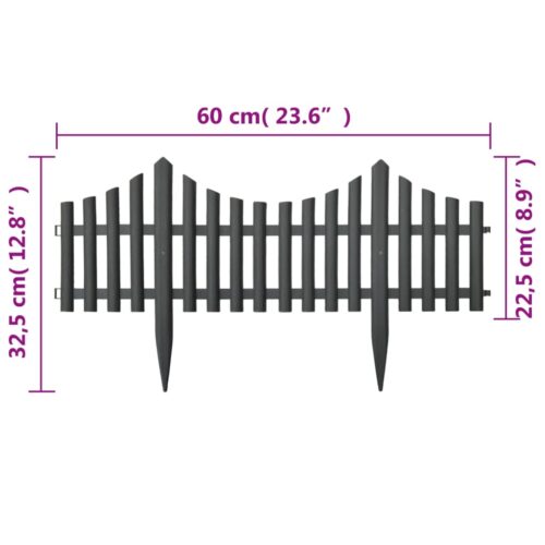Lawn Edgings 17pcs Anthracite 10m PP - Image 7