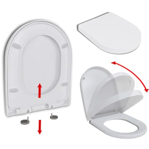 Soft-Close Toilet Seat with Quick-release Design White Square - Image 2