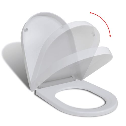 Soft-Close Toilet Seat with Quick-release Design White Square