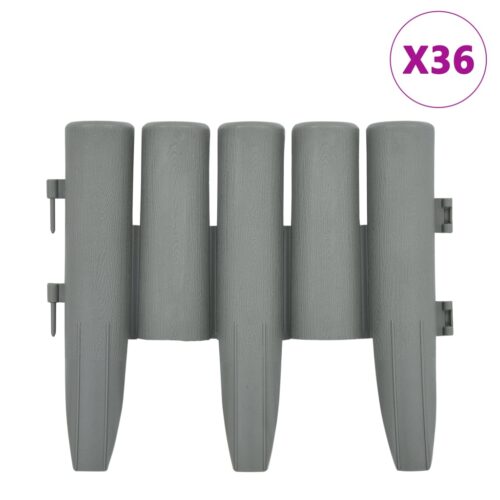 Lawn Edgings 36pcs Grey 10m PP - Image 2