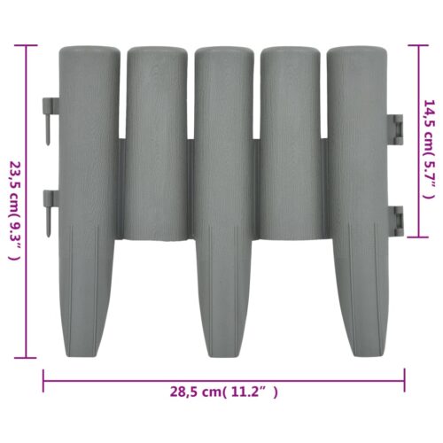 Lawn Edgings 36pcs Grey 10m PP - Image 7