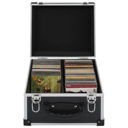 CD Case for 40 CDs Aluminium ABS Black - Image 9