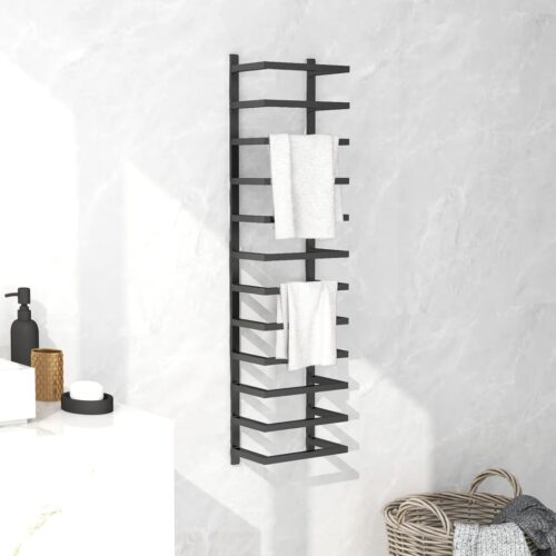 Towel Rack Black 24x12x96cm Steel