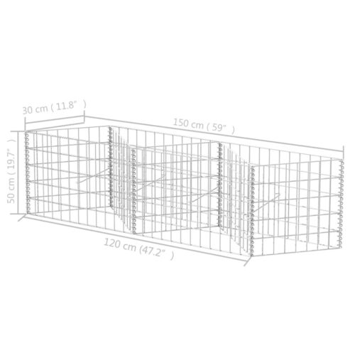 Gabion Basket Galvanised Steel 120x30x50cm - Image 6