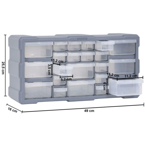 Multi-drawer Organiser with 22 Drawers 49x16x25.5cm - Image 9