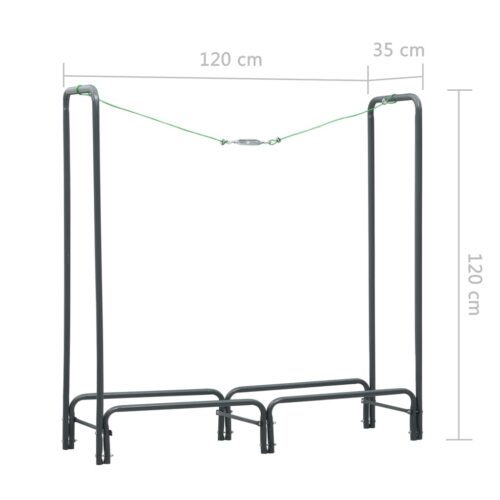 Firewood Rack Anthracite 120x35x120cm Steel - Image 9