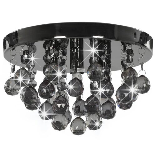Ceiling Lamp with Smoky Beads Black Round G9 - Image 2