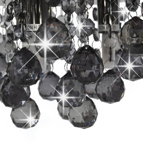 Ceiling Lamp with Smoky Beads Black Round G9 - Image 4