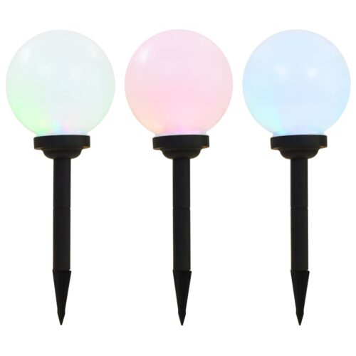 Outdoor Solar Lamps 3pcs LED Spherical 20cm RGB