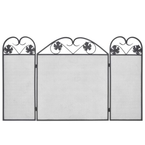 3-panel Fireplace Screen Iron Black - Image 3