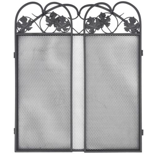 3-panel Fireplace Screen Iron Black - Image 4