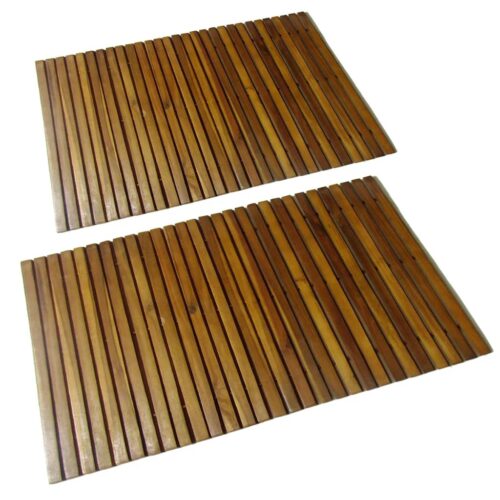 2pcs Acacia Bath Mat 80 x 50cm