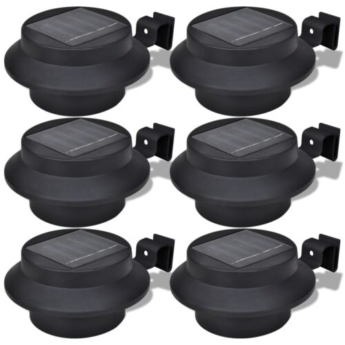 Outdoor Solar Lamp Set 6pcs Fence Light Gutter Light Black
