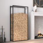 Steel Firewood Rack Log Holder Timber Kindling Lumber Carrier Storage Black