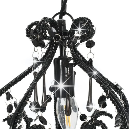 Ceiling Lamp with Beads Black Round E14 - Image 5