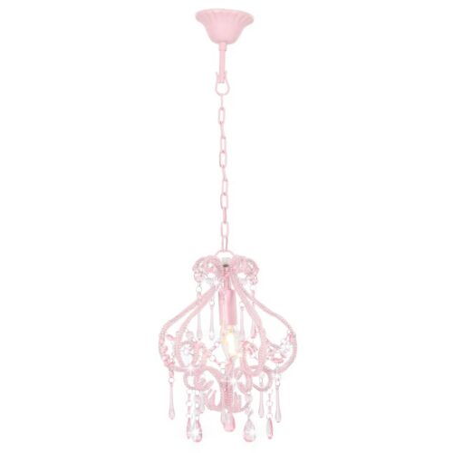 Ceiling Lamp with Beads Pink Round E14 - Image 3