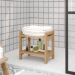 Bathroom Side Table 45x30x45cm Solid Wood Teak