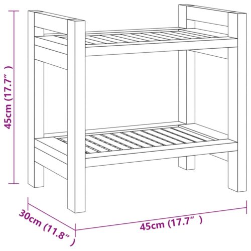 Bathroom Side Table 45x30x45cm Solid Wood Teak - Image 7
