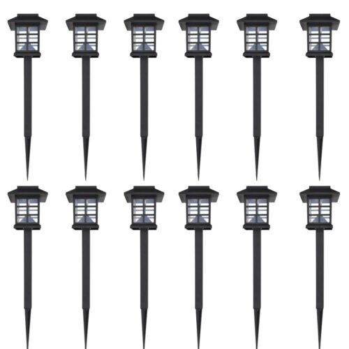Outdoor Solar Lamp LED Light Set 12pcs with Spike 8.6 x 8.6 x 38cm