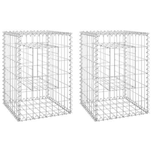 Gabion Basket Posts 2pcs 40x40x60cm Iron - Image 2