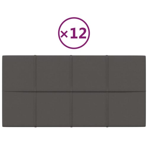12pcs Wall Panels DIY Fabric Acoustics Foam Decor Headboard Accent Grey 60x30cm 2.16m