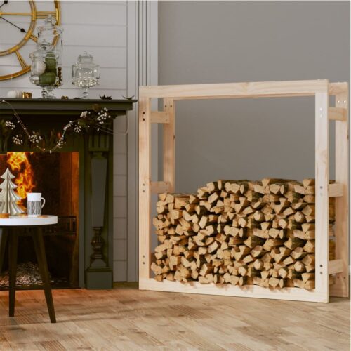 Firewood Rack 100x25x100cm Solid Wood Pine - Image 3