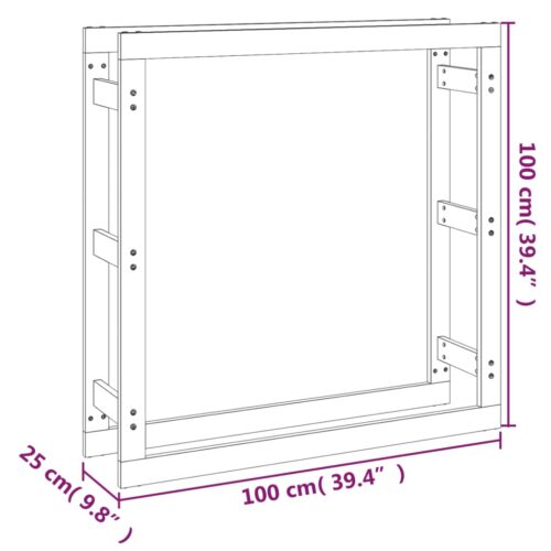 Firewood Rack 100x25x100cm Solid Wood Pine - Image 8