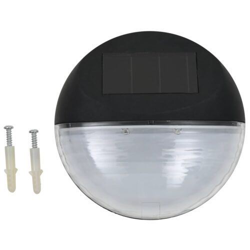 Outdoor Solar Wall Lamps LED 12pcs Round Black - Image 2