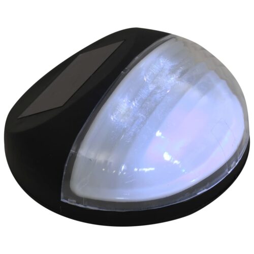 Outdoor Solar Wall Lamps LED 12pcs Round Black - Image 6