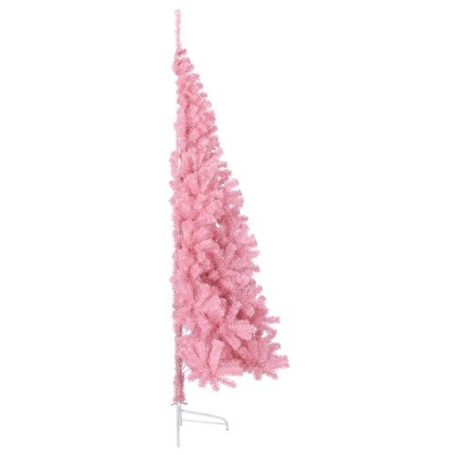 Artificial Half Christmas Tree with Stand Pink 210cm PVC - Image 4