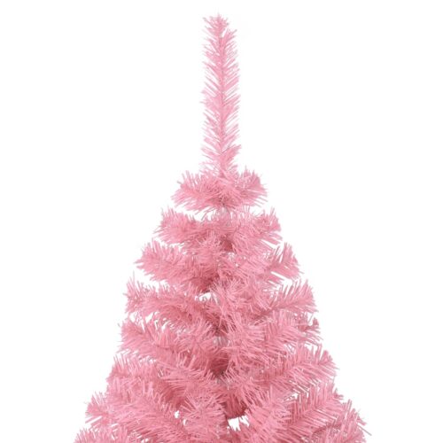 Artificial Half Christmas Tree with Stand Pink 210cm PVC - Image 5