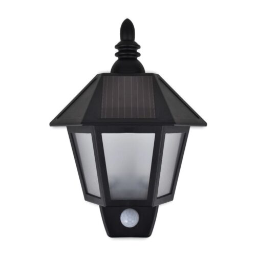Solar Wall Lamps 2pcs with Motion Sensor Black - Image 4