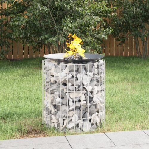 Gabion Fire Pit 50cm Silver Galvanised Iron Wire Fence Wall Cage Firepit Fencing - Image 6
