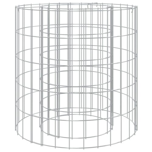 Gabion Fire Pit 50cm Silver Galvanised Iron Wire Fence Wall Cage Firepit Fencing