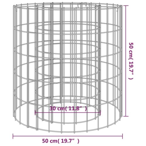 Gabion Fire Pit 50cm Silver Galvanised Iron Wire Fence Wall Cage Firepit Fencing - Image 5