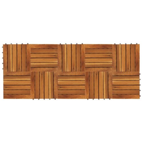 10pcs Acacia Decking Tiles 30 x 30cm Vertical Pattern - Image 2