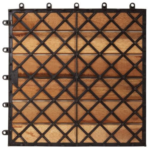 10pcs Acacia Decking Tiles 30 x 30cm Vertical Pattern - Image 6