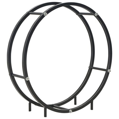 Firewood Rack Black 70x20x70cm Steel - Image 2