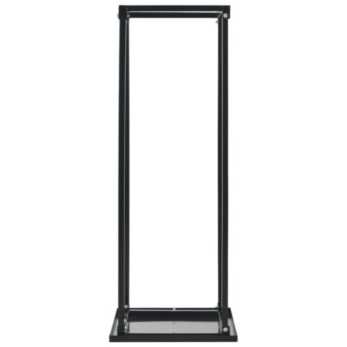 Firewood Rack with Base Black 37x37x113cm Steel - Image 3