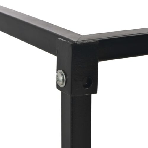 Firewood Rack with Base Black 37x37x113cm Steel - Image 4