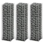 Gabion Set 3pcs Galvanised Wire 25x25x100cm