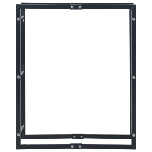 Firewood Rack Black 80x25x100cm Steel - Image 3