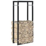 Firewood Rack Black 44x20x100cm Steel