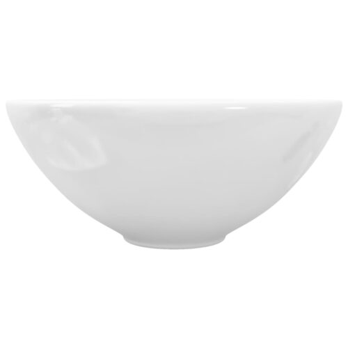Ceramic Bathroom Sink Basin White Round - Image 4
