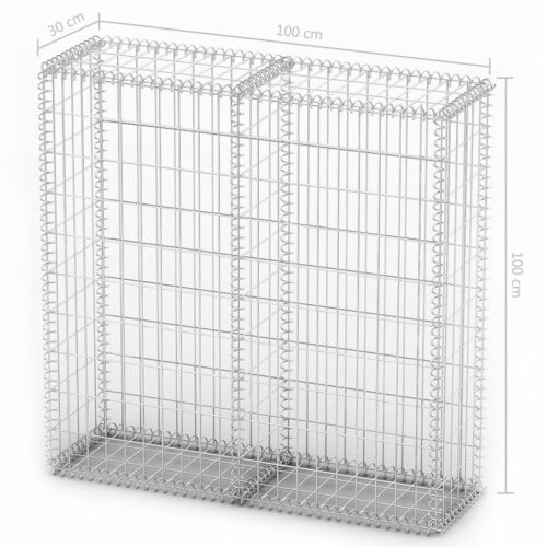 Gabion Basket with Lids Galvanised Wire 100 x 100 x 30cm - Image 5