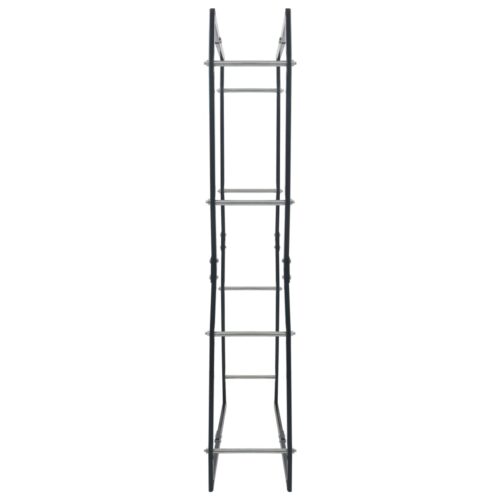 Firewood Rack Black 80x25x150cm Steel - Image 4