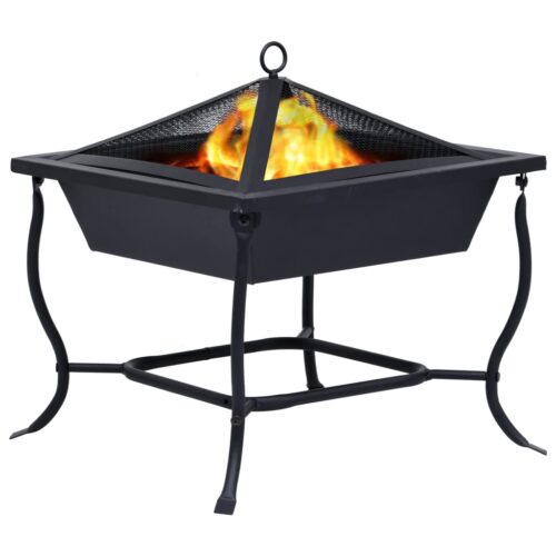 Fire Pit Black 42x42x45cm Steel - Image 2