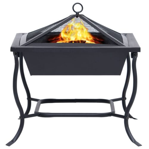 Fire Pit Black 42x42x45cm Steel - Image 3
